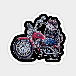A dog riding a motorcycle Magnet