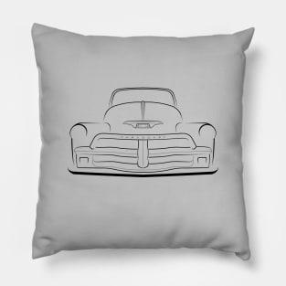 1954 Chevy 3100 Pickup Truck - front stencil, black Pillow