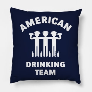 American Drinking Team (Booze / Beer / Alcohol / White) Pillow