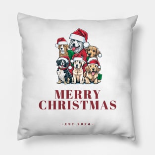 Christmas Dogs Design Pillow