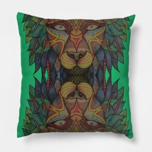 Tribal Lion Head Pillow