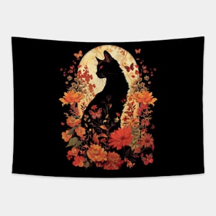 Cottagecore Aesthetic Cat Cottages Tapestry