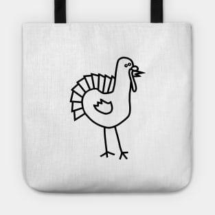 Minimal Thanksgiving Turkey Line Drawing Tote