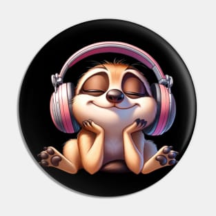 Blissful Meerkat DJ – Grooving to the Beat of Chill Vibes Tee Pin