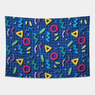 Blue Memphis Pattern Tapestry