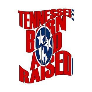 Tennessee Born and Raised State Flag T-Shirt