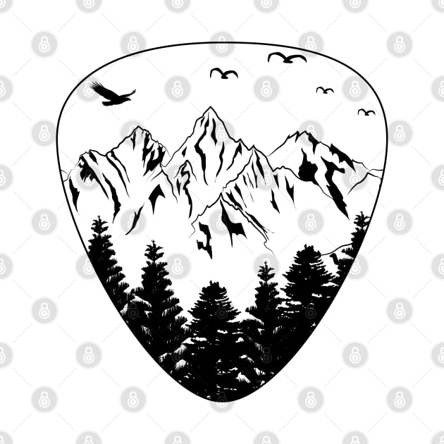 Guitar Pick Mountain Cool Guitar Player Guitarist Gift Music by Herotee