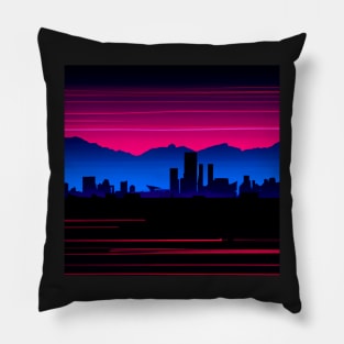 Synthwave city Pillow