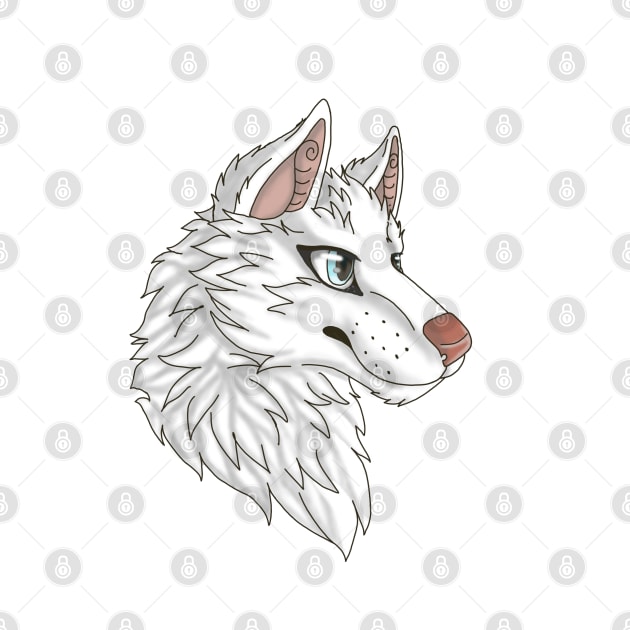 White Husky by Bamsdrawz