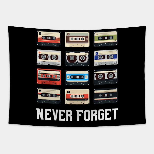 Never Forget Cassette Old School Very Funny Tapestry by Shopinno Shirts