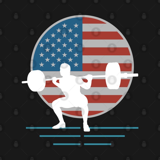 Squats - Powerlifting American Flag by High Altitude