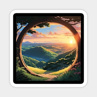 Circle in a landscape Magnet