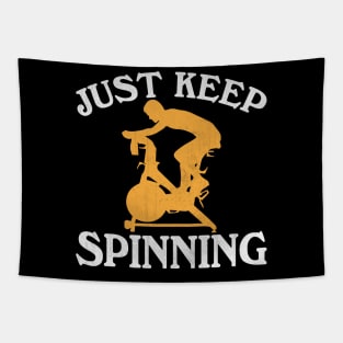 Just Keep Spinning Funny Gym Class Tapestry