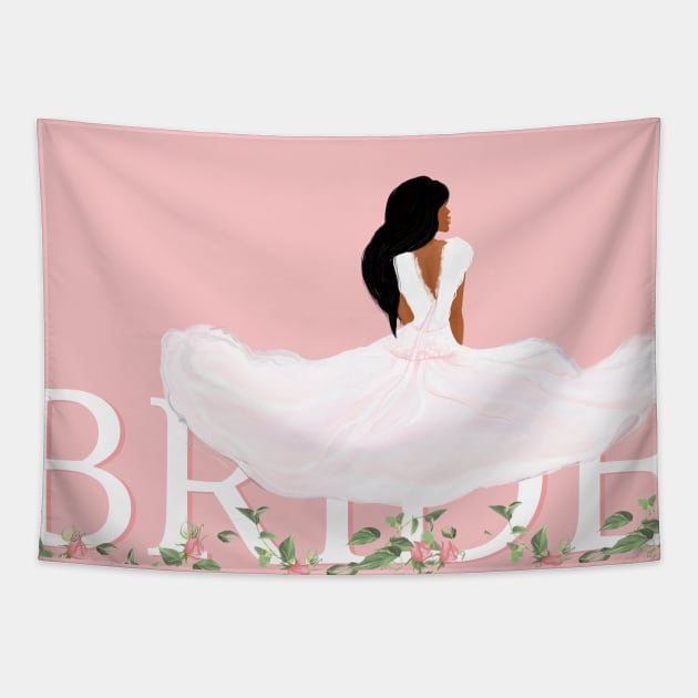 Just Married Pretty In Pink Tapestry by digitaldoodlers