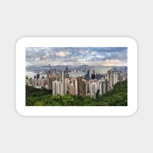 Victoria Peak Abstract Painting Magnet