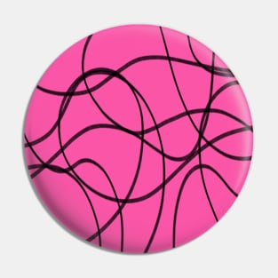 Black and Pink Ribbon Art Pin