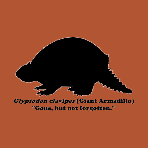 *Back* Glyptodon clavipes (Giant Armadillo) Black Print by dabblersoutpost