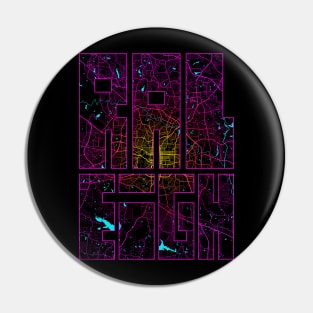 Raleigh, USA City Map Typography - Neon Pin