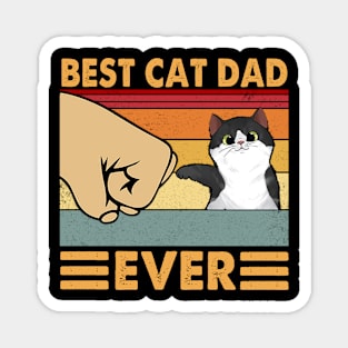 Best Cat Dad Ever Vintage Funny Cat Dad Fathers Day Magnet