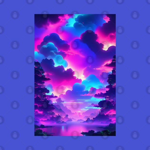 Fantasy neon clouds aesthetic by Spaceboyishere