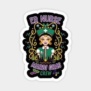 RN Mardi Gras Nurse Crew Family Group Nursing Lovers Magnet