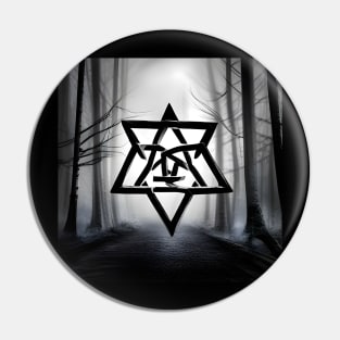 Hexagram - Creepy Grey Forest Pin