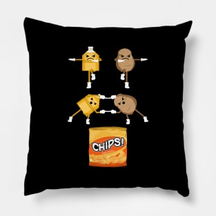 Crisps, Tatoes, Potato, Chips, Fun, Fast food Pillow