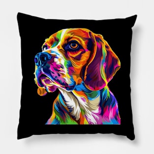 Beagle Colorfull Pop Art Design For Dog Onwer Pillow