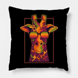 Colorful giraffe Pillow