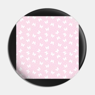 PINK BUTTERFLY RETRO DOTTS Pin