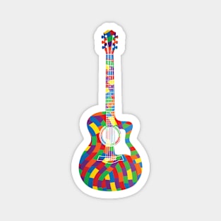 Auditorium Style Acoustic Guitar Colorful Texture Magnet