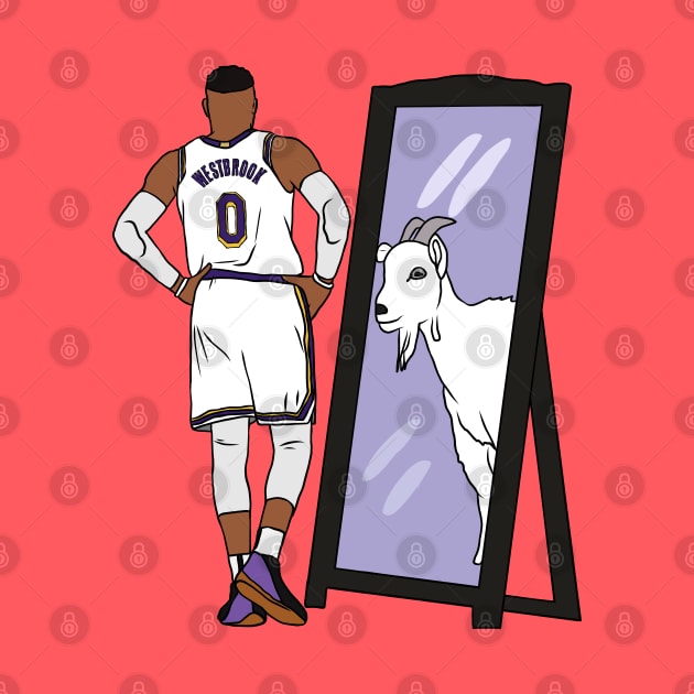 Russell Westbrook Mirror GOAT (LAL) by rattraptees