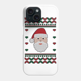 Cute Santa Ugly Christmas Holiday Sweater Phone Case