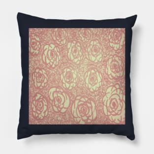 Soft Pink Pastel Rose Garden Pillow