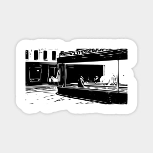 Nighthawks | Edward Hopper | 1942 | Line art Magnet