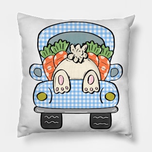 bunny truck easter Pillow