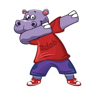 'Dabbing Dancing Hippo' Funny Dabbing Animal Gift T-Shirt