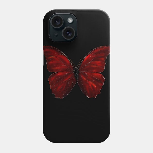 Red Butterfly realistic Phone Case by HelenaCooper