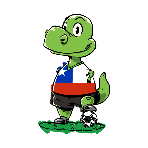 Soccer Dinosaur - Chile by iHeartDinosaurs