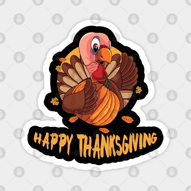 Turkey Happy Thanksgiving Benediction Blessing Magnet by gdimido