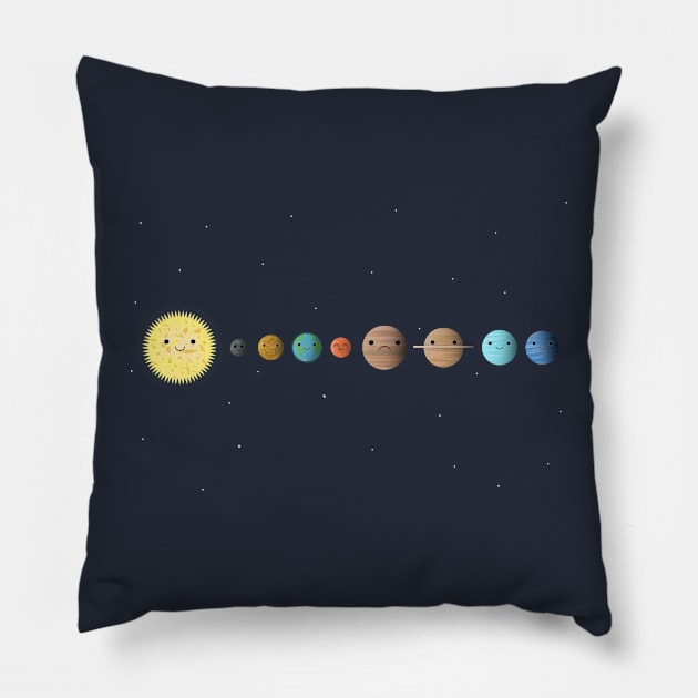 Cute Solar System Pillow by Lollik