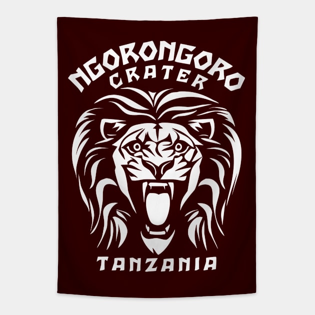 Ngorongoro Crater Conservation Area | Lion Face Tapestry by TMBTM