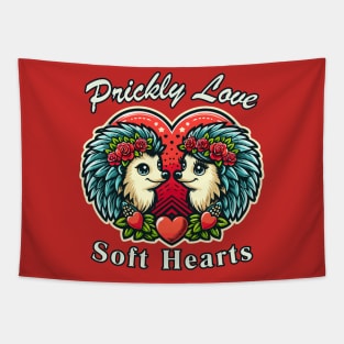 Prickly Love, Soft Hearts Tapestry