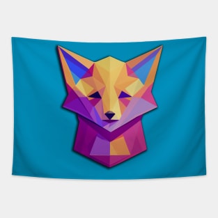 Colorfull low-poly isometric Fox Tapestry