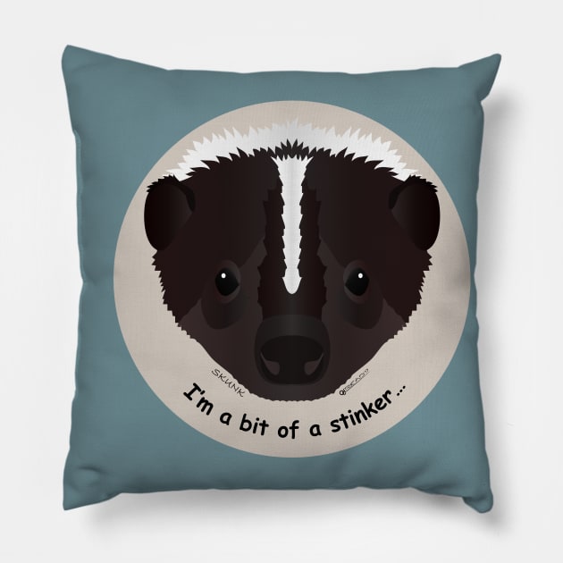 Baby Skunk - I'm a bit of a stinker! Pillow by FunkilyMade