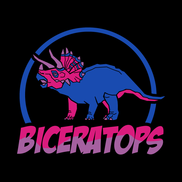 Biceratops LGBT Bisexual Kindness T-Shirt Bisexual Pride Bi Bisexual Flag LGBTQ Pride Month Bisexual Dino by NickDezArts