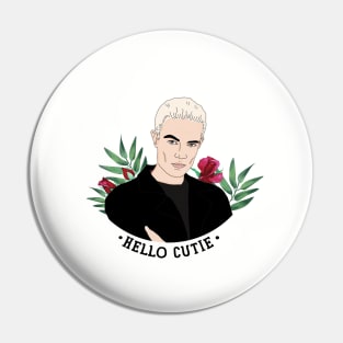 Spike Buffy Floral Valentines Pin