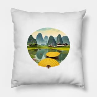 asian landscape Pillow