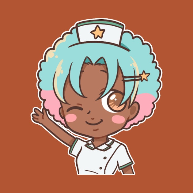 Hi! Nurse Seiza Anime Character T-Shirt by zim9