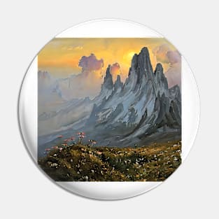 Colorful sunset in Mountains Pin